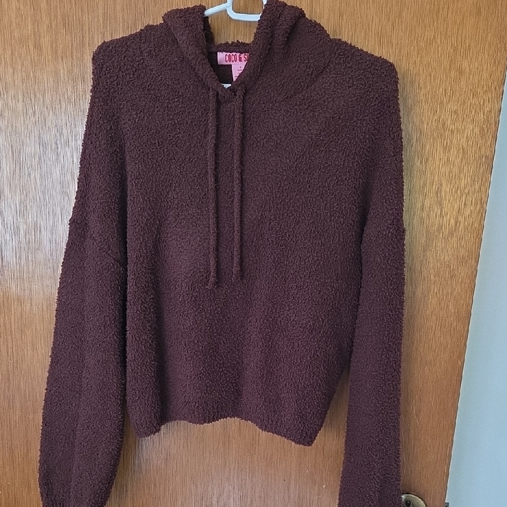 Brown Sweatshirt Hoodie Top
